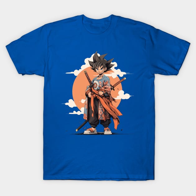 kid goku samurai T-Shirt by lets find pirate